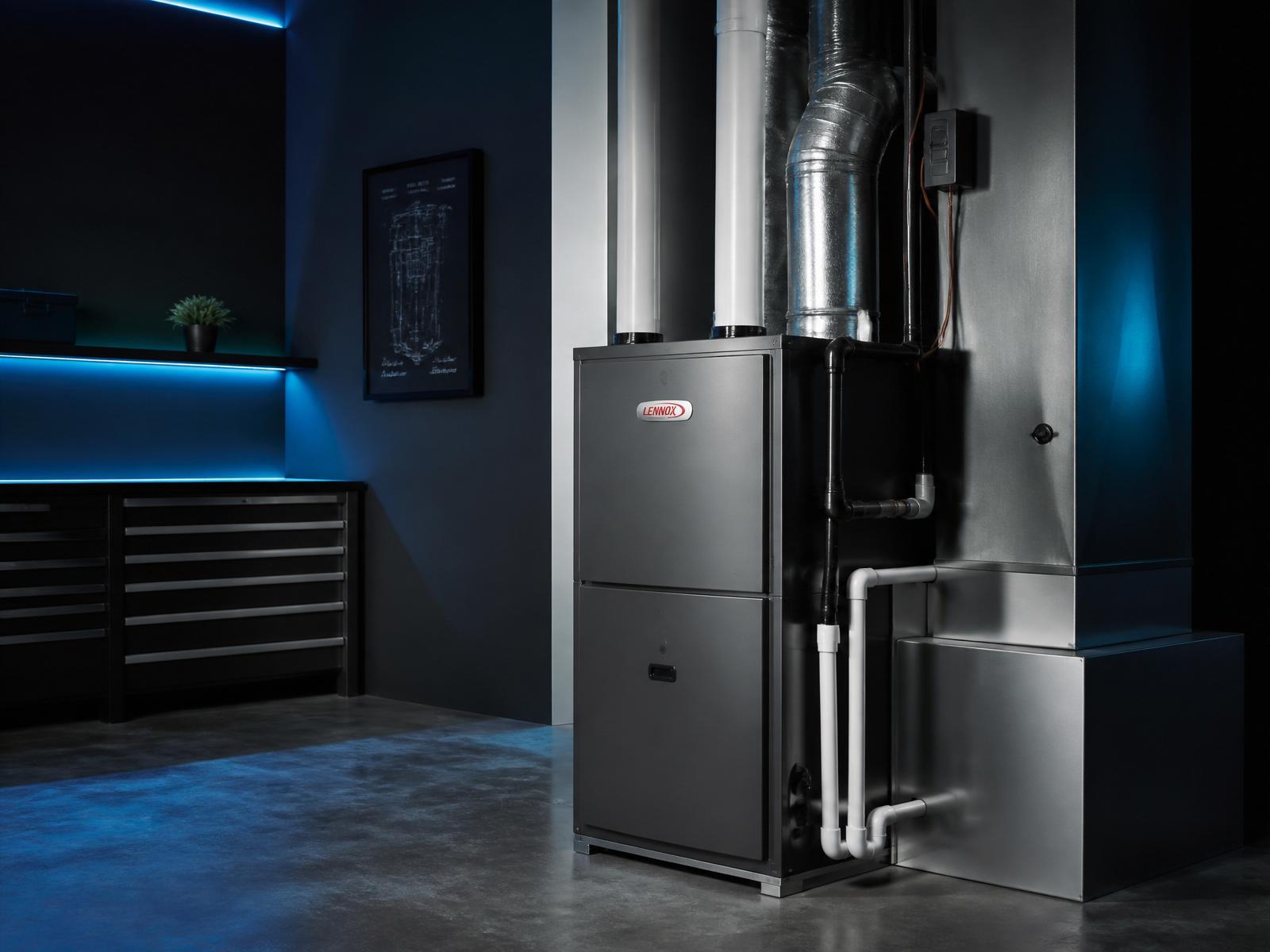 Modern condensing boiler installed in a clean utility room